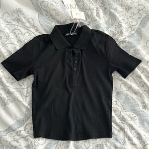 Zara Cropped Polo Shirt
